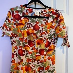 Vintage Escada Margaretha Ley Peach & Apple Maxi Dress